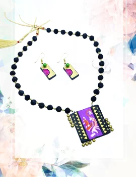 Terracotta Jewellery Necklace Set For Women Multicolor With Earrings for Women & Girl